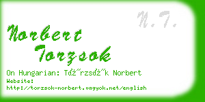 norbert torzsok business card