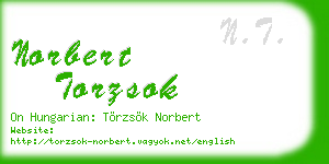 norbert torzsok business card